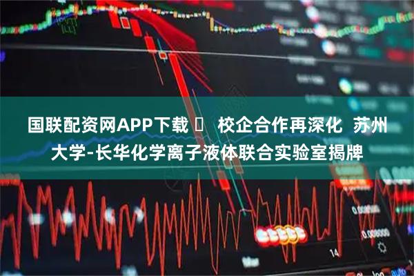 国联配资网APP下载 ​ 校企合作再深化  苏州大学-长华化学离子液体联合实验室揭牌